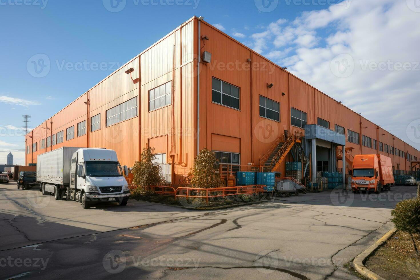 Building Exterior Warehouse Corner professional advertising photography AI Generated photo