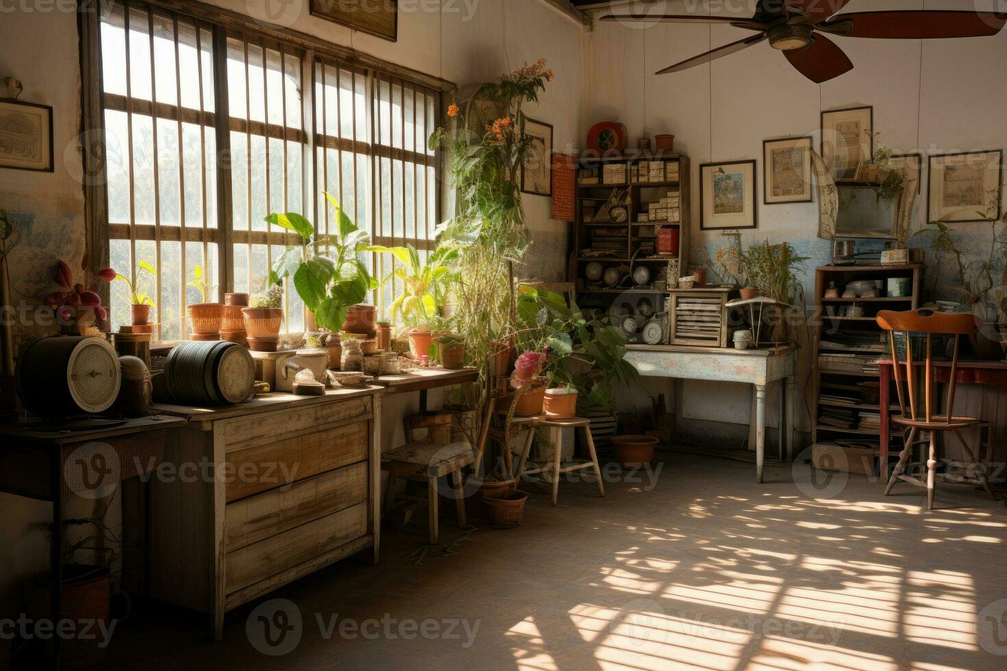 esquina de el casa dónde el en pie ventilador es situado profesional publicidad fotografía ai generado foto