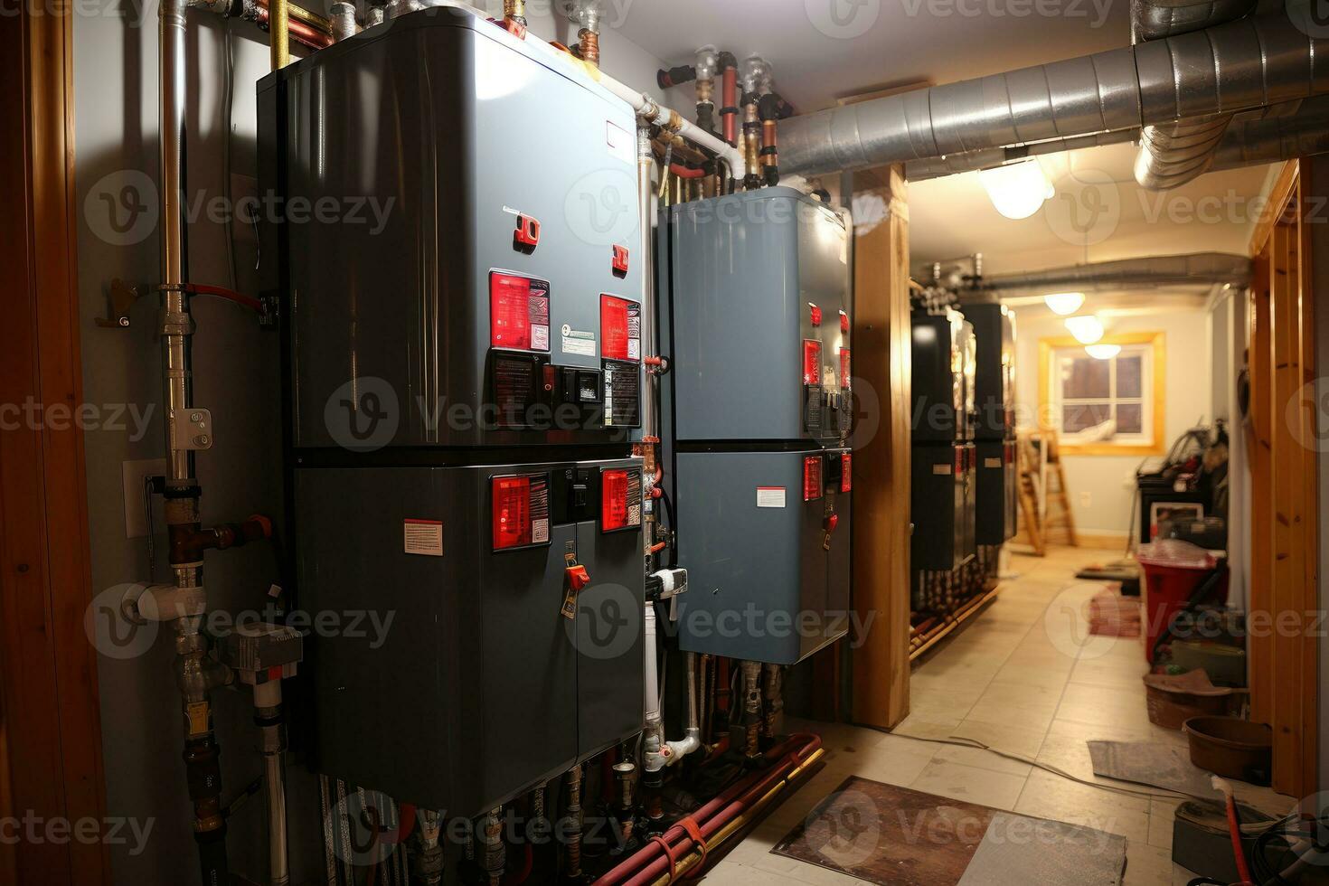 corner of the house where the water heater is located professional advertising photography AI Generated photo