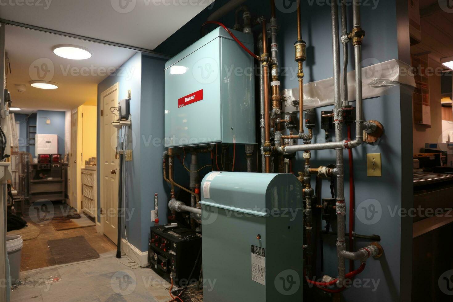 corner of the house where the water heater is located professional advertising photography AI Generated photo