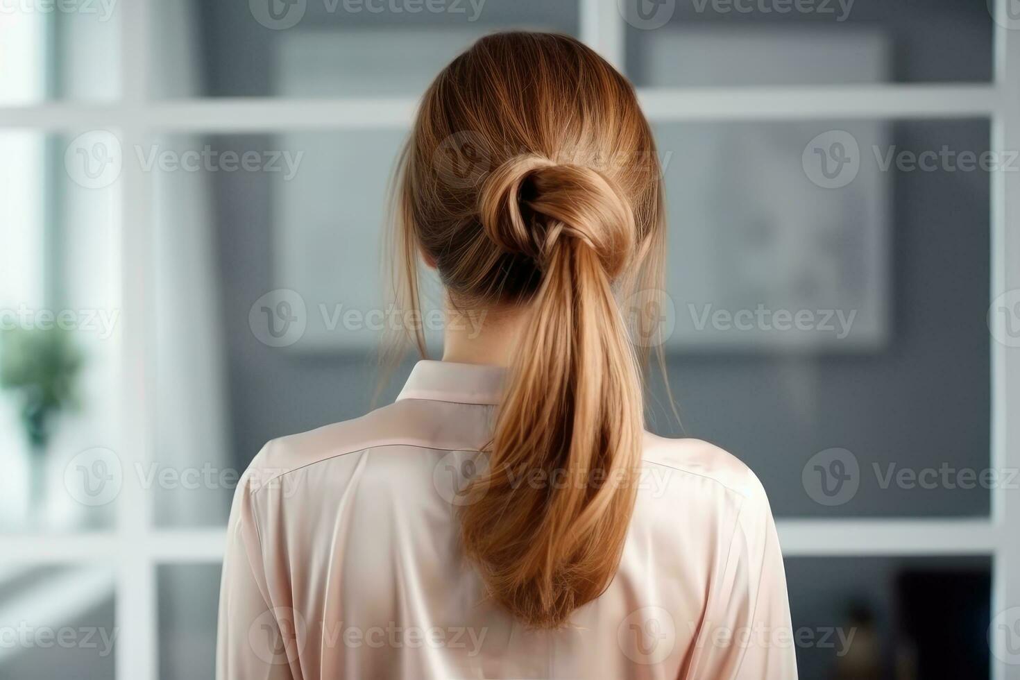 women chignon hairstyle look from back professional advertising photography AI Generated photo