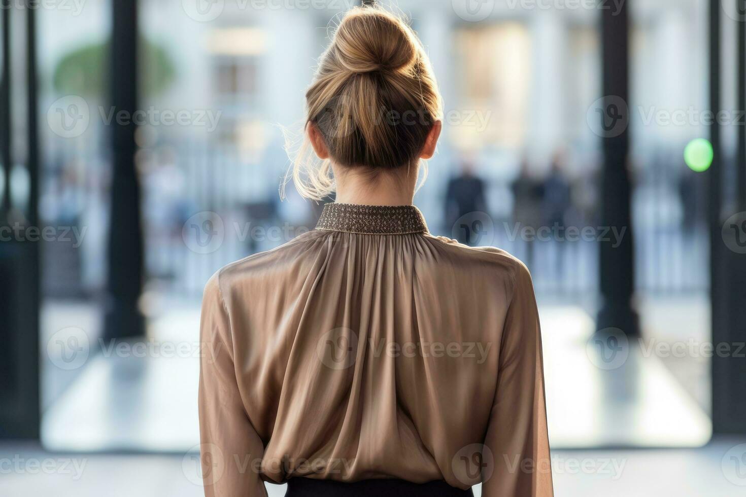 women chignon hairstyle look from back professional advertising photography AI Generated photo