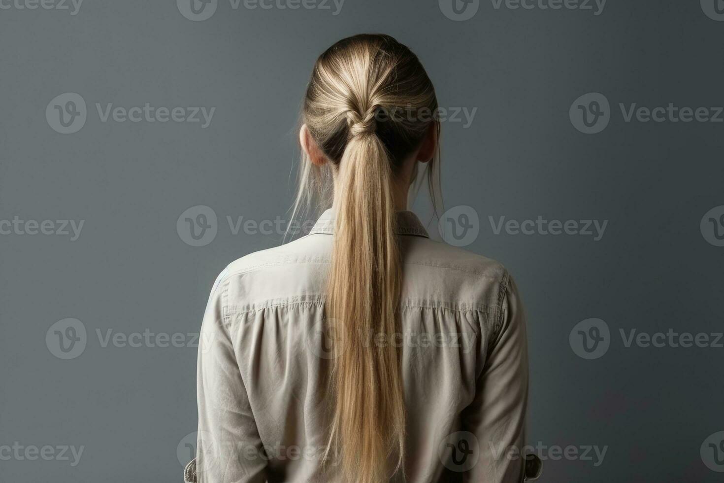 women plait hairstyle look from back professional advertising photography AI Generated photo