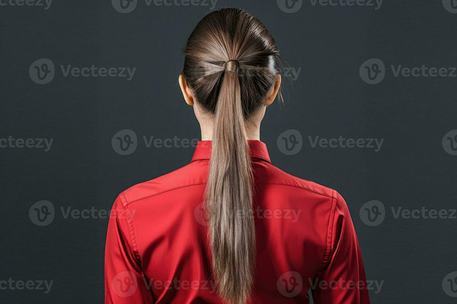 women ponytail hairstyle look from back professional advertising photography AI Generated photo