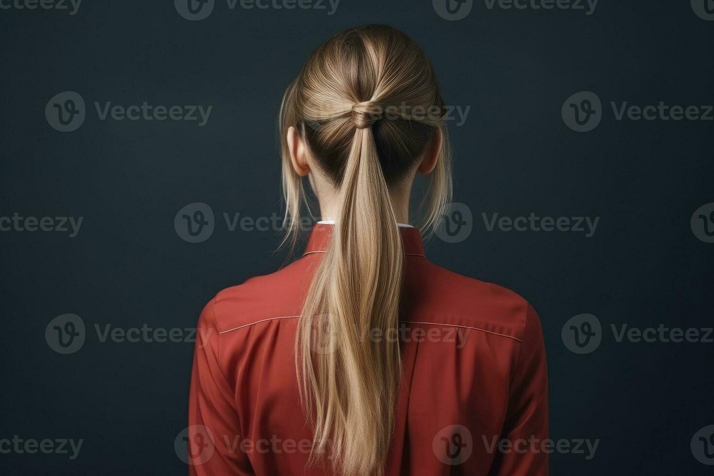 women ponytail hairstyle look from back professional advertising photography AI Generated photo