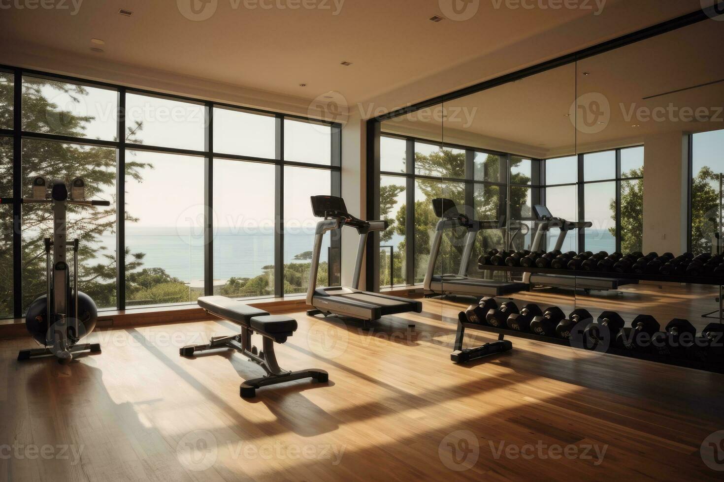 gym at home inspiration design professional advertising photography AI Generated photo