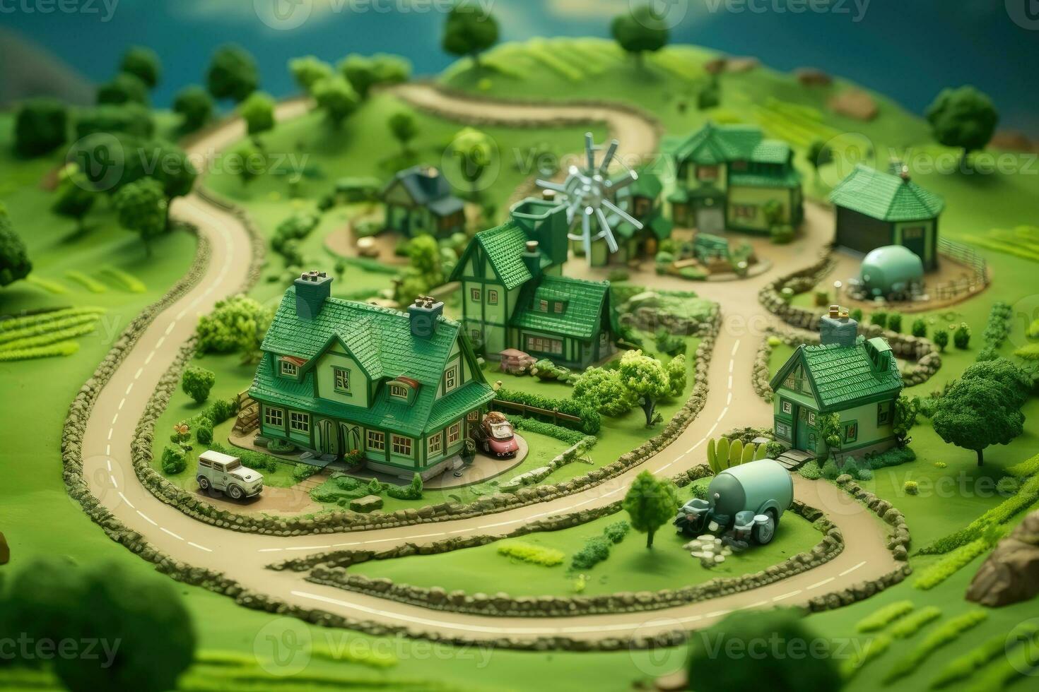 tiny cute isometric farm soft smooth lighting AI Generated photo