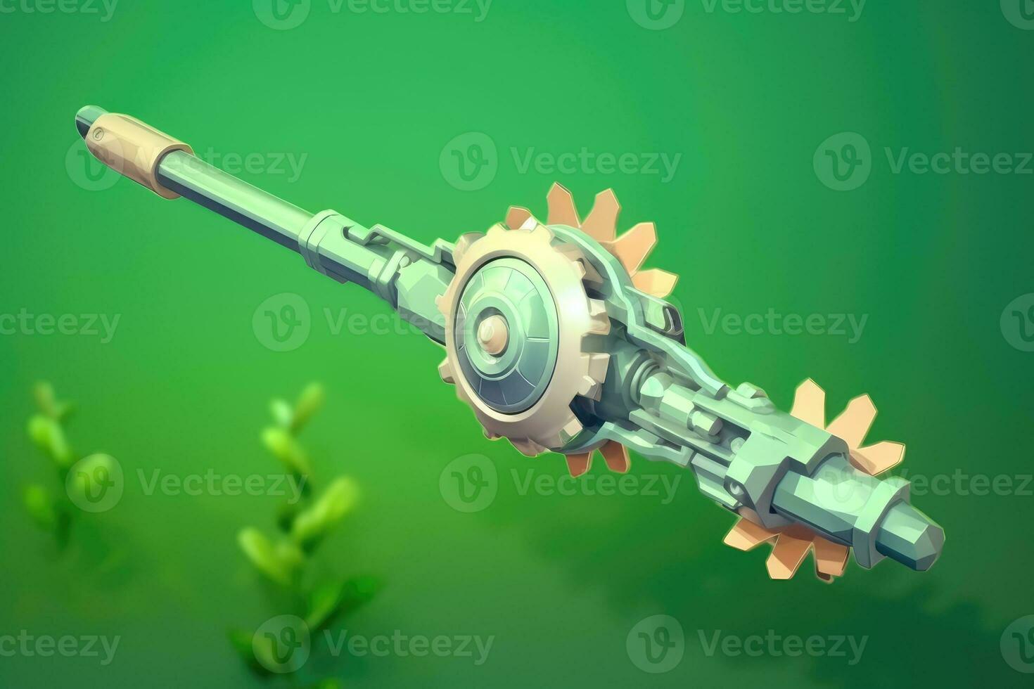 tiny cute isometric lance weapon soft smooth lighting AI Generated photo
