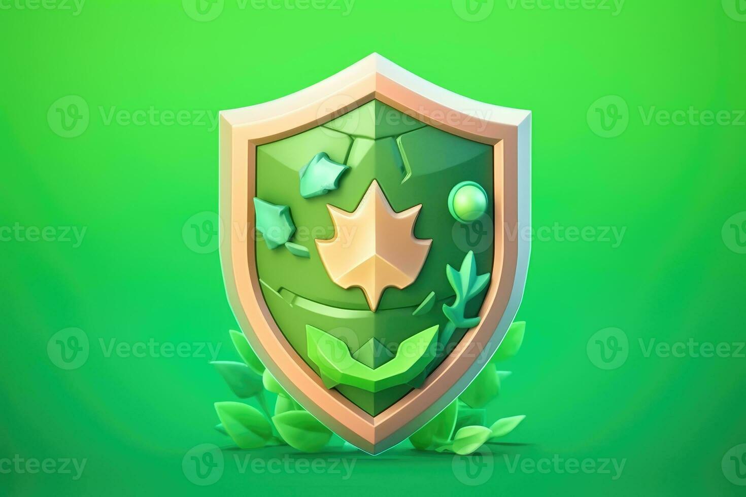 tiny cute isometric war shield soft smooth lighting AI Generated photo