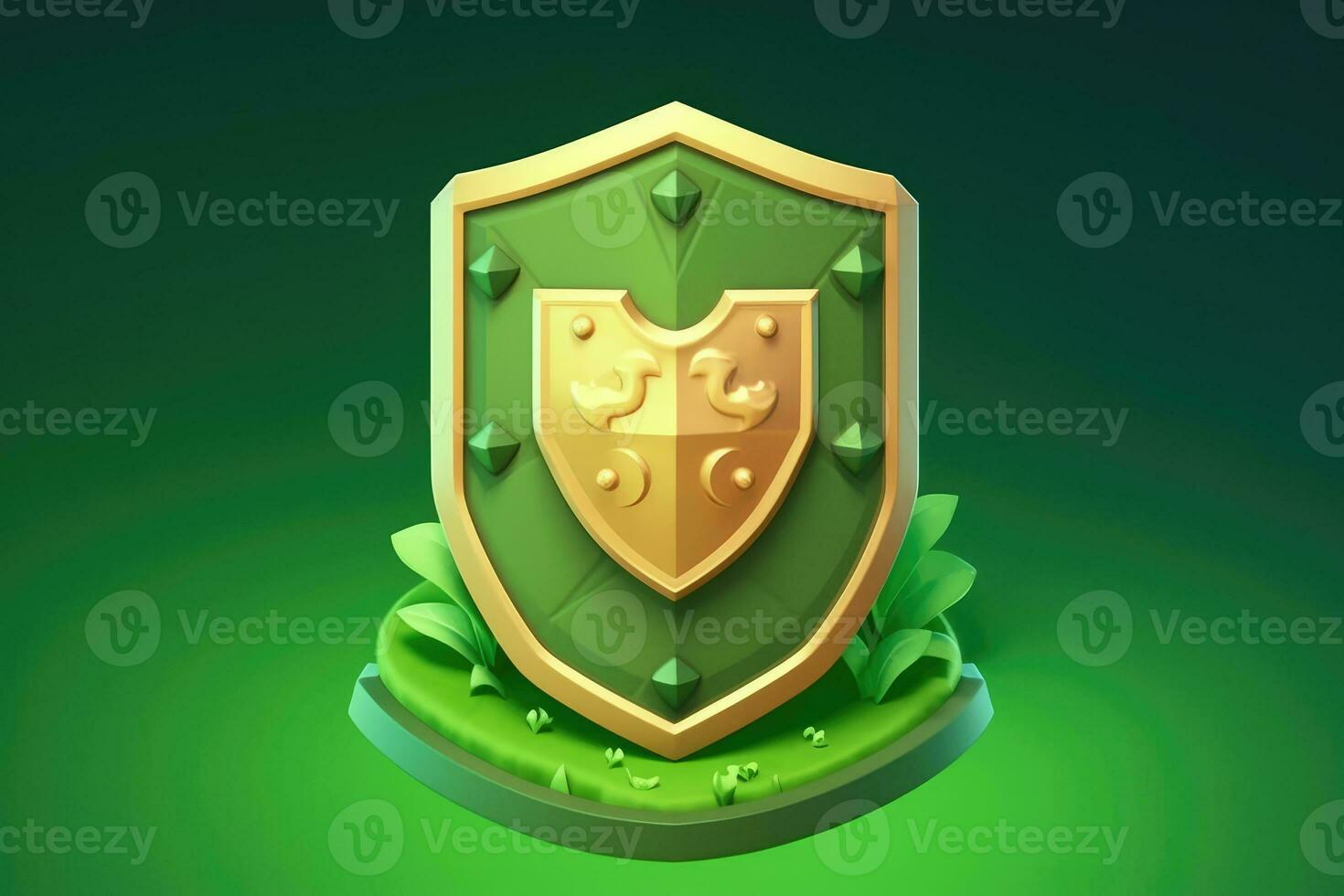 tiny cute isometric war shield soft smooth lighting AI Generated photo