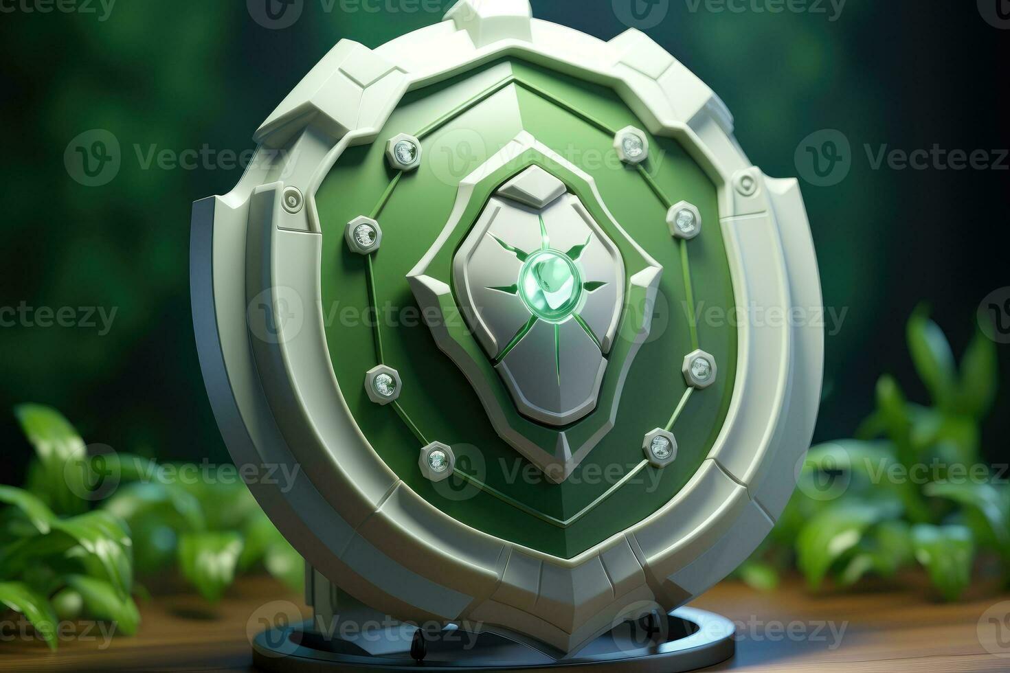 tiny cute isometric war shield soft smooth lighting AI Generated photo