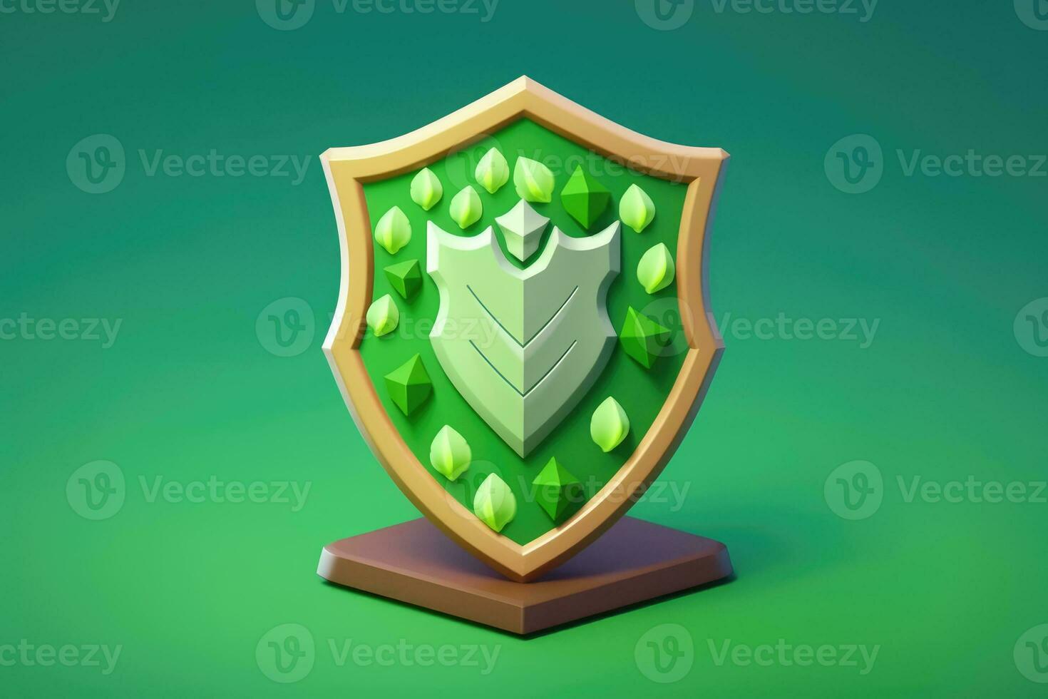 tiny cute isometric war shield soft smooth lighting AI Generated photo