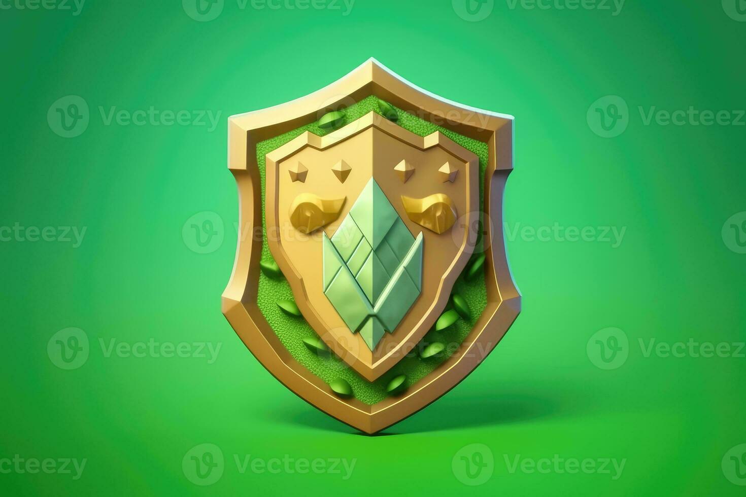 tiny cute isometric war shield soft smooth lighting AI Generated photo