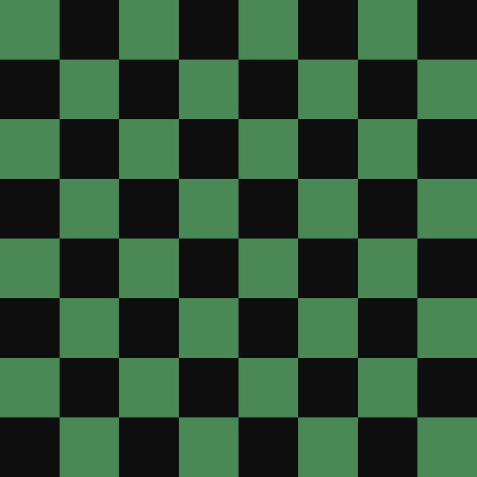 Chessboard pattern for chess with green-black checks. Chessboard background for checkers Seamless texture of boards Seamless floor design vector