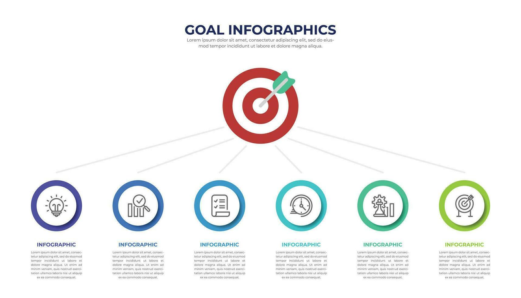 Target infographic template design vector