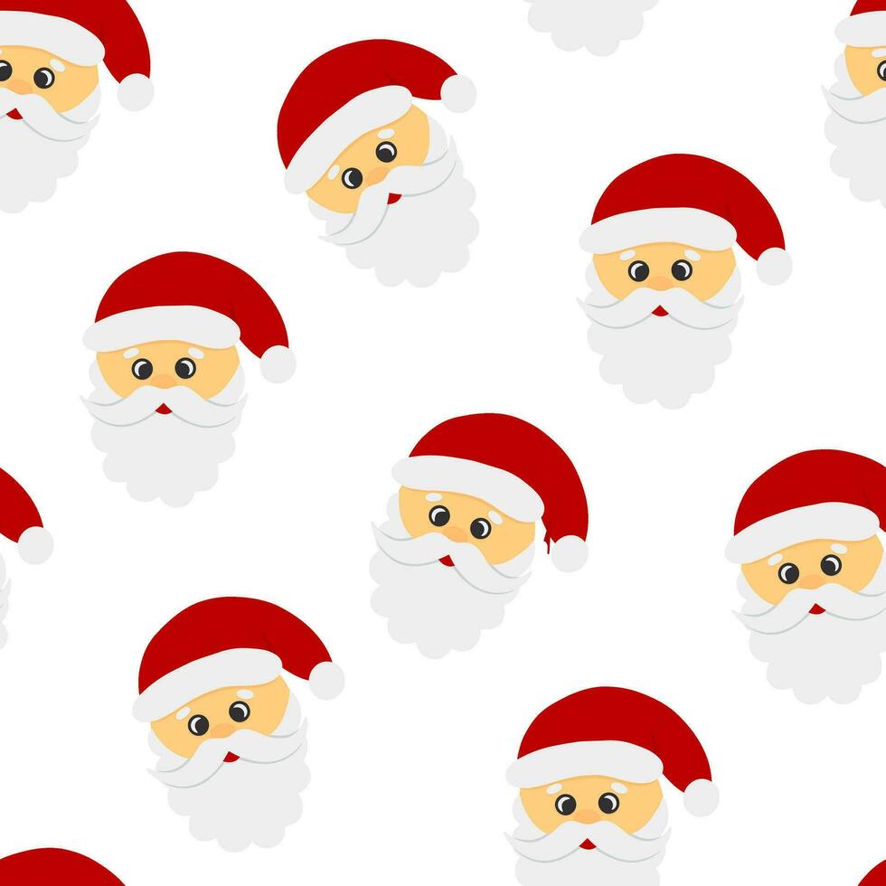 Santa Claus vector seamless pattern, Christmas pattern, print, background, wallpaper, textile, fabric