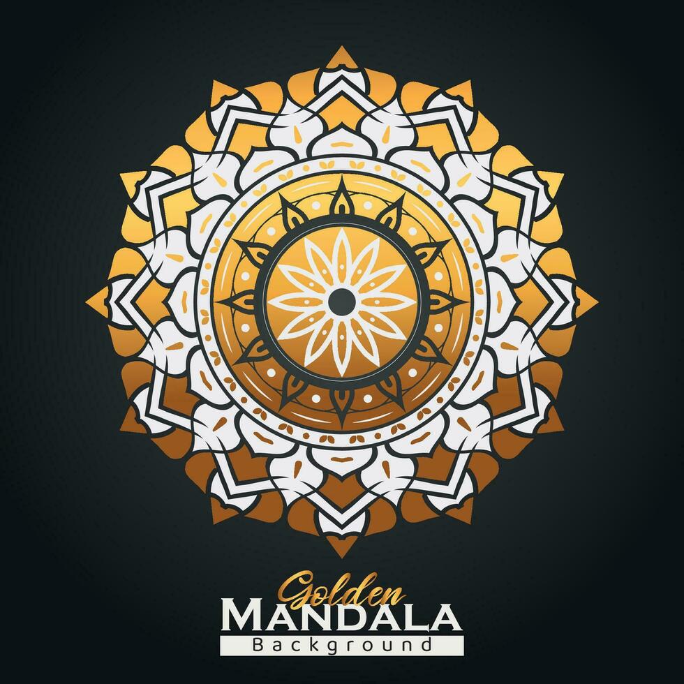 Golden mandala background design template vector