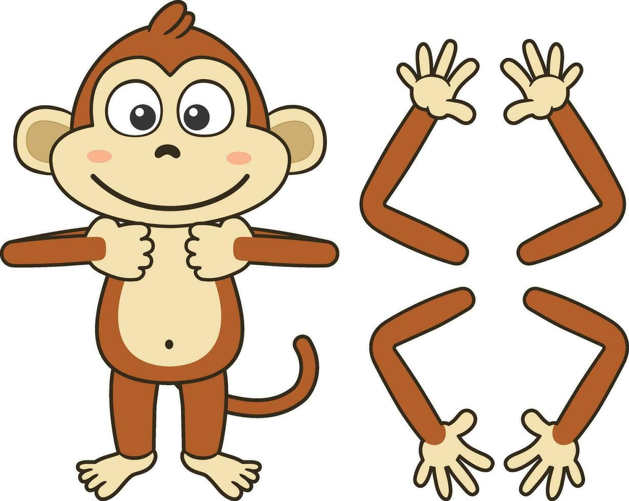Cute Monkey designed using vector lines. You can adjust the line thickness