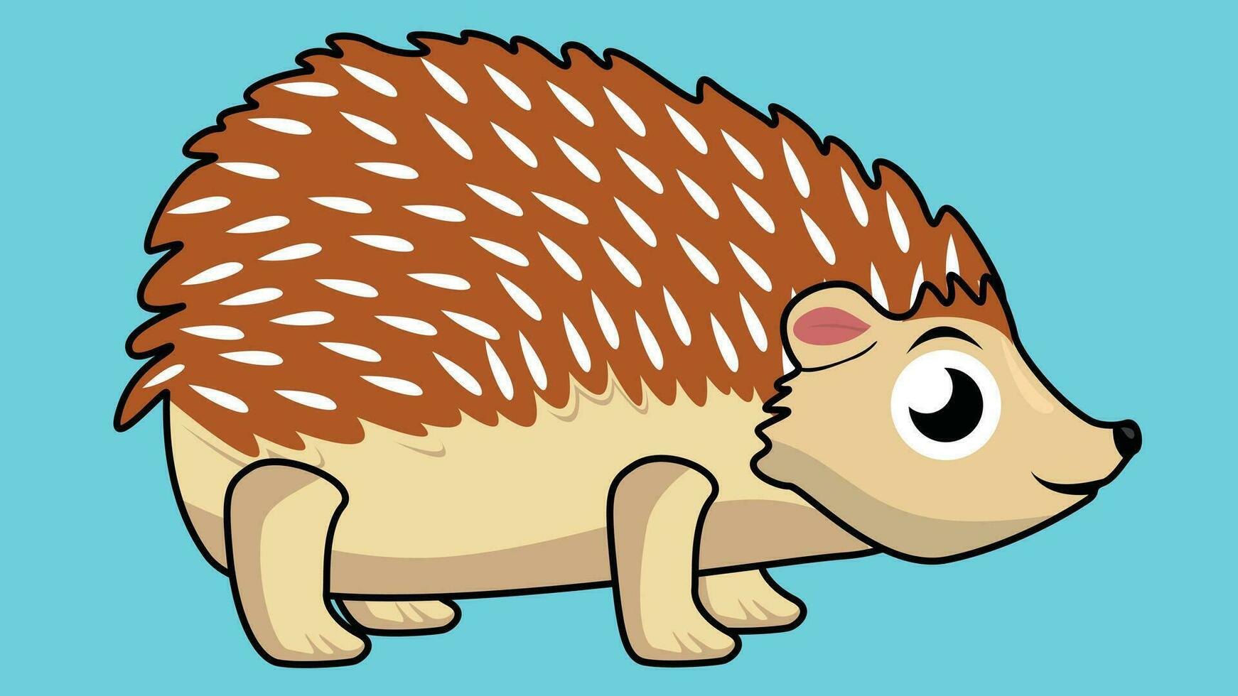 A cute Porcupine vector is designed with a yellow spotted pattern. A hedgehog drawn by lines and colored.