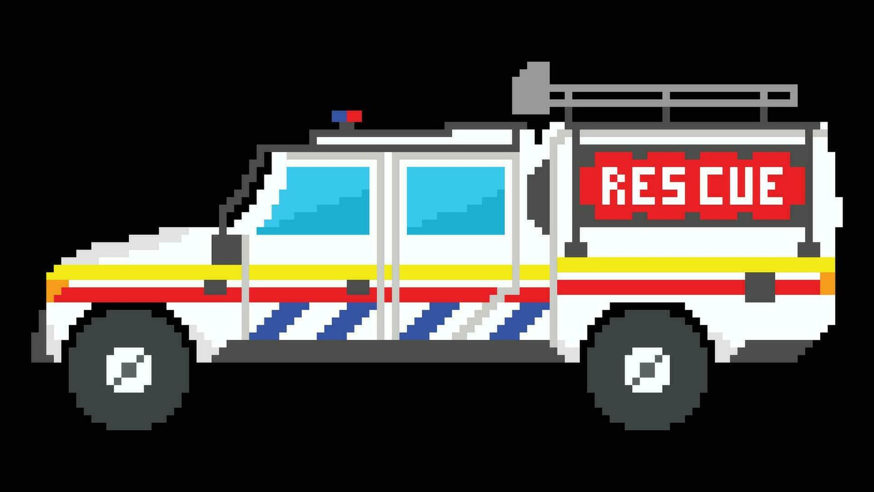 Rescue Car designed using lines. A Jeep art illustration. vector