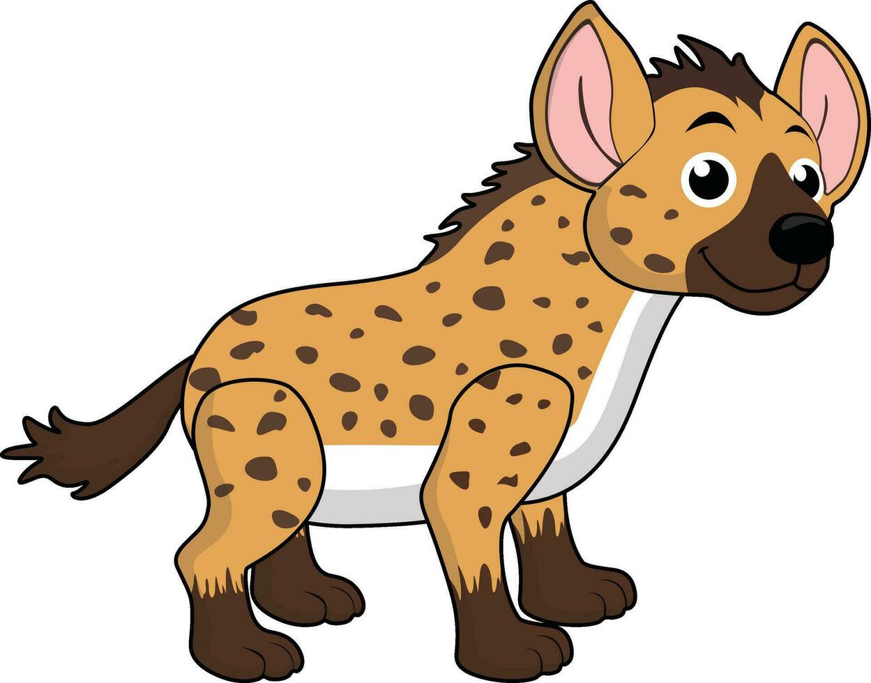 Cute hyena designed using vector lines. You can adjust the line thickness