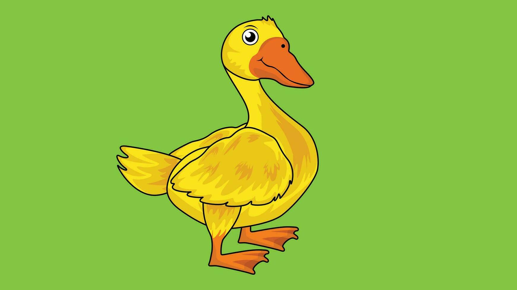 Cute Duck vector was designed using lines. A Chick art illustration.