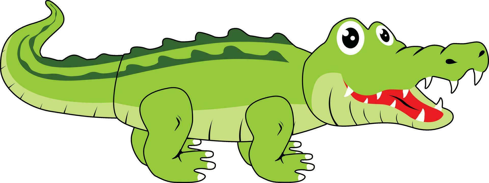 Cute crocodile designed using vector lines. You can adjust the line thickness.