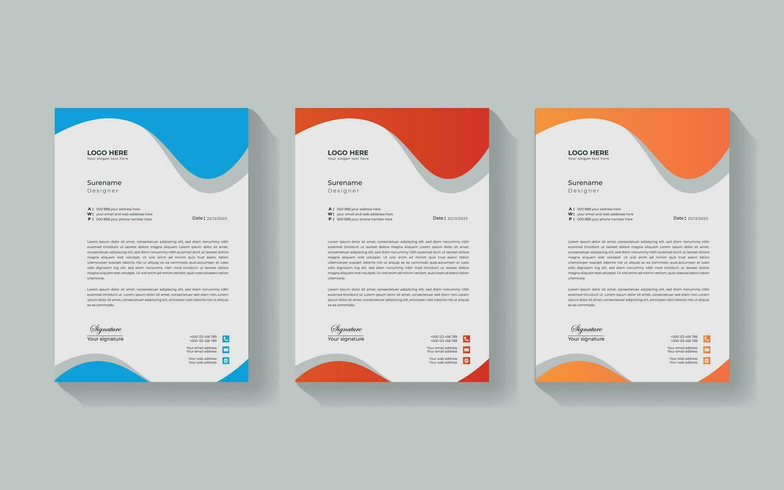 Vector Modern Simple Unique Medical New Minimalist Elegant Corporate Letterhead Design in Professional Style.