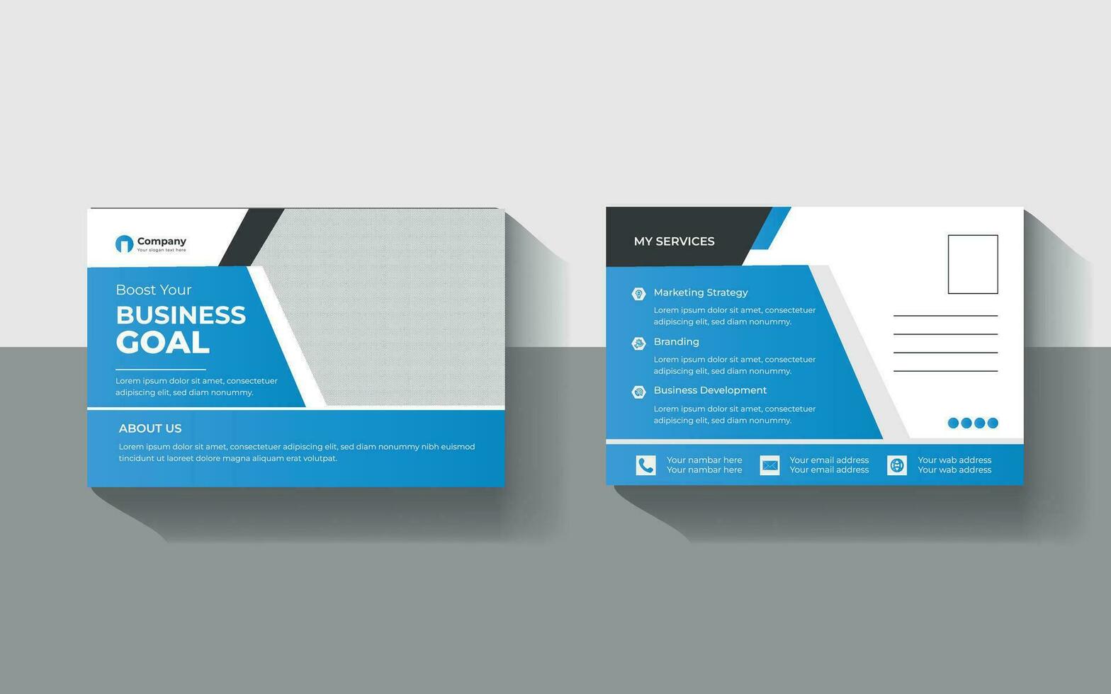 vector creative Professional modern post card template design.