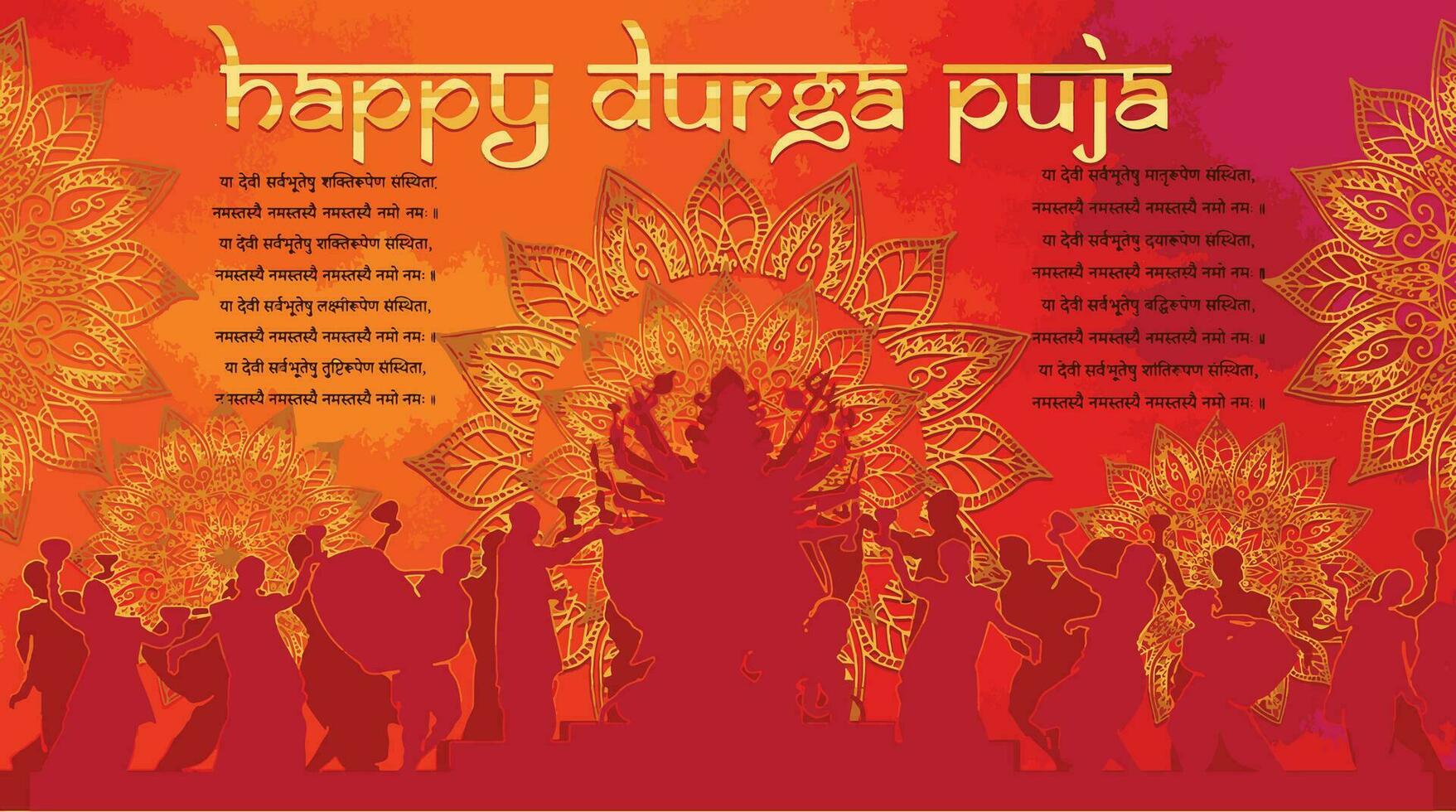 Goddess Maa Durga F in Happy Durga Puja, Dussehra, and Navratri Celebration Concept for Web Banner, Poster, Social Media Post, and Flyer Advertising vector