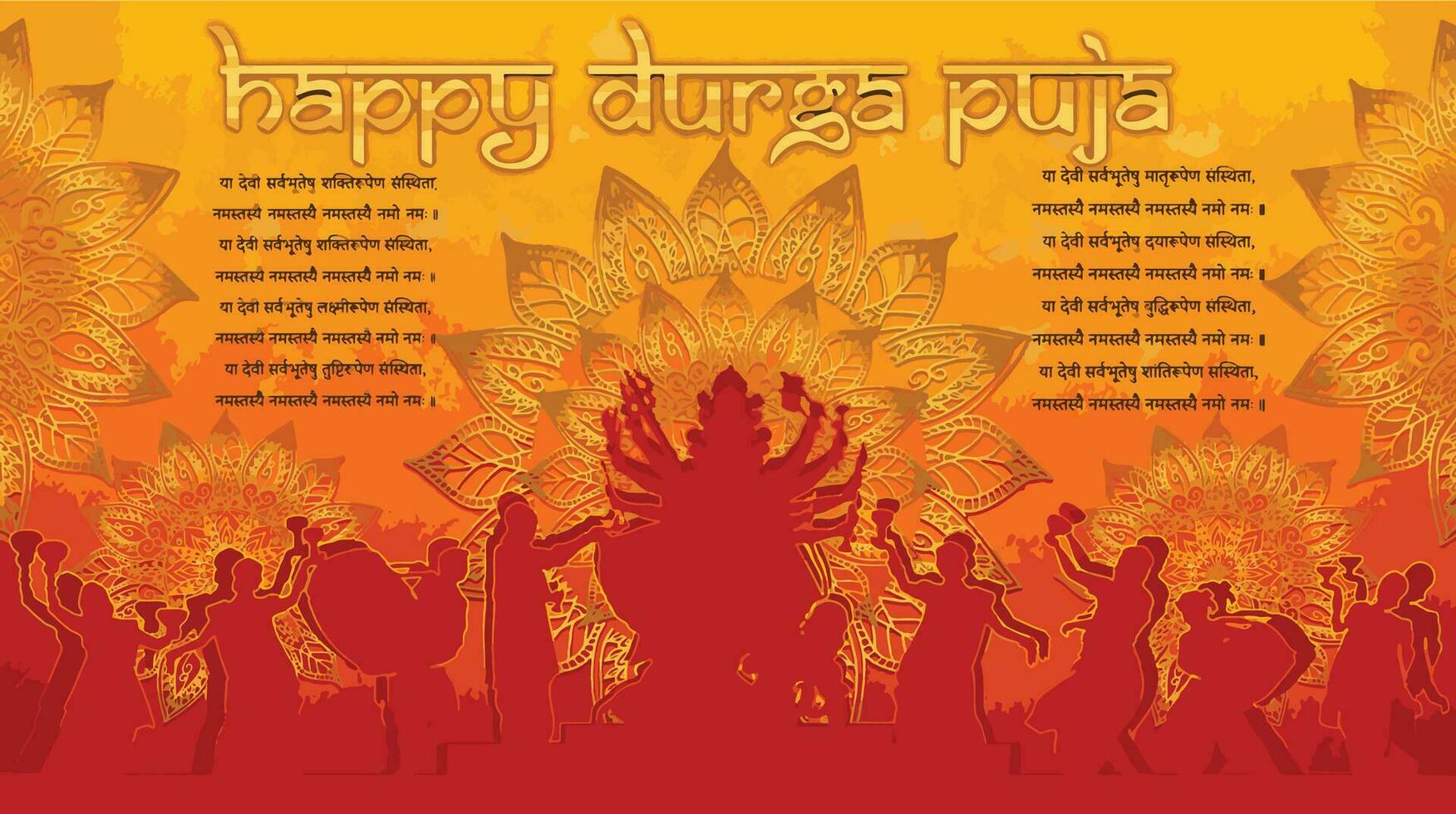 diosa maa Durga F en contento Durga puya, dussehra, y navratri celebracion concepto para web bandera, póster, social medios de comunicación correo, y volantes publicidad vector