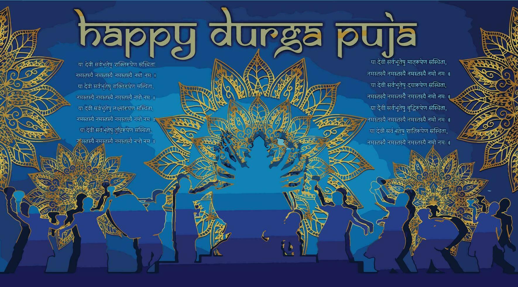 diosa maa Durga F en contento Durga puya, dussehra, y navratri celebracion concepto para web bandera, póster, social medios de comunicación correo, y volantes publicidad vector