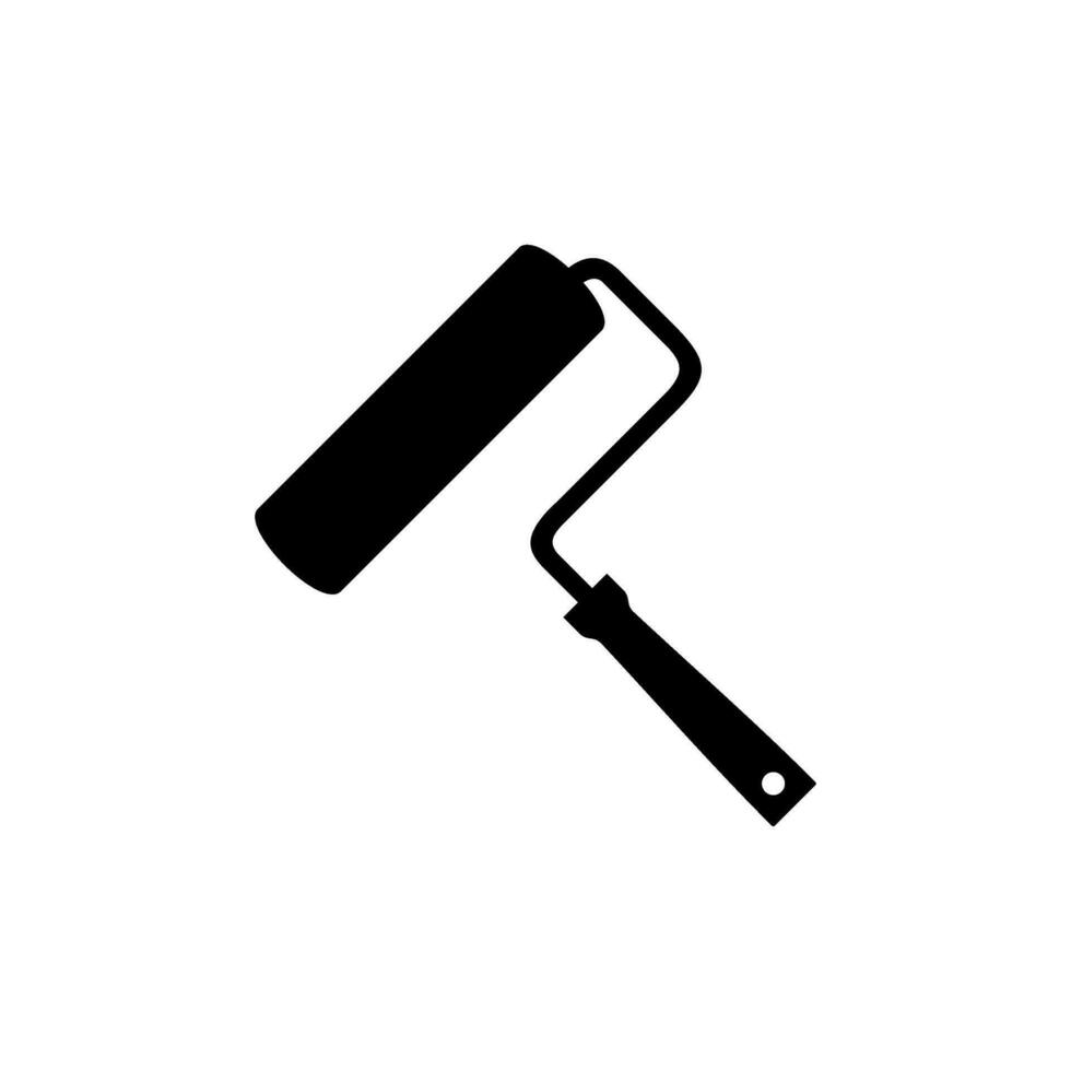 Paint Roller Silhouette, can use for Logo Gram, Pictogram, Apps, Art Illustration, Website or Graphic Design Element. Vector Illustration