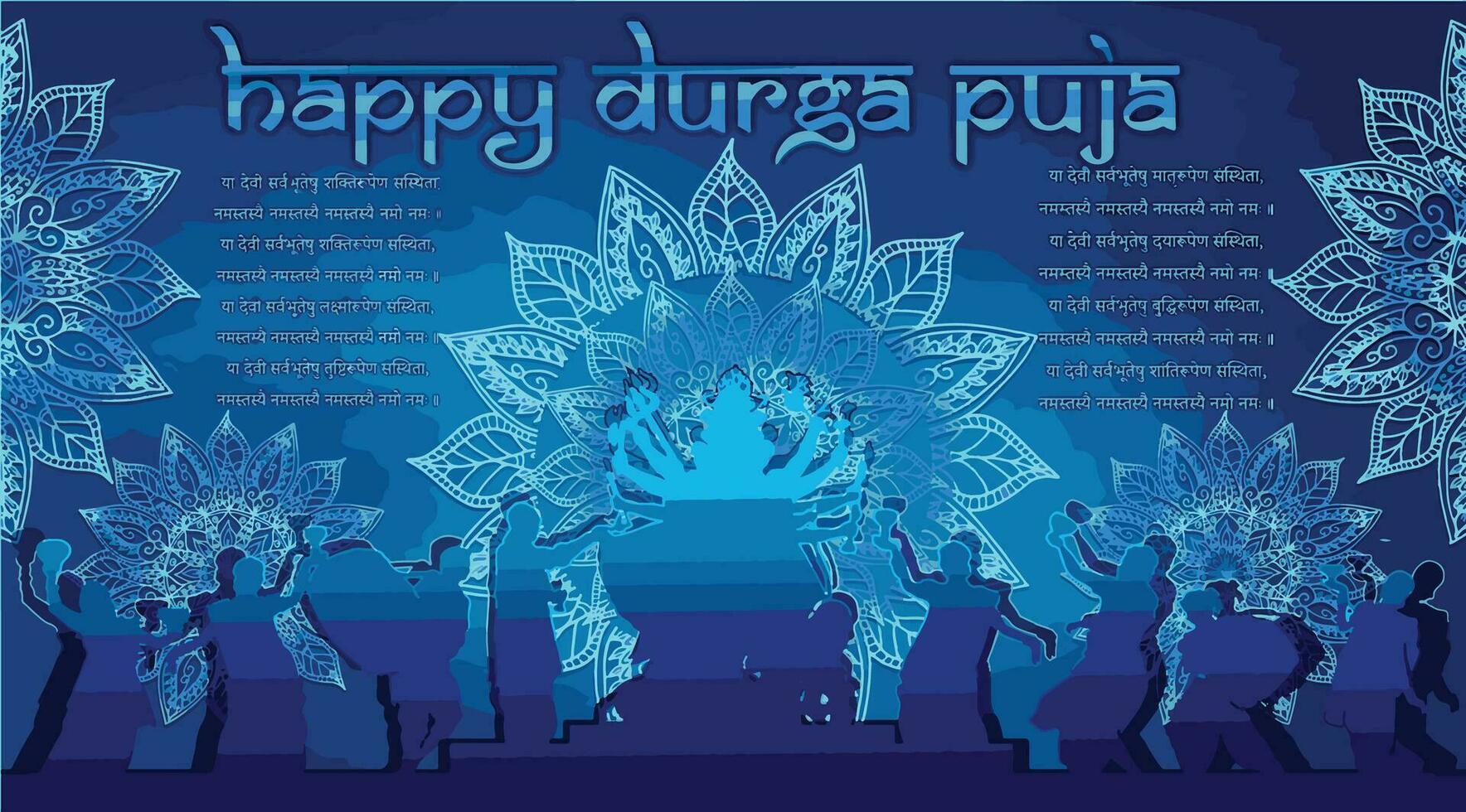 Goddess Maa Durga F in Happy Durga Puja, Dussehra, and Navratri Celebration Concept for Web Banner, Poster, Social Media Post, and Flyer Advertising vector