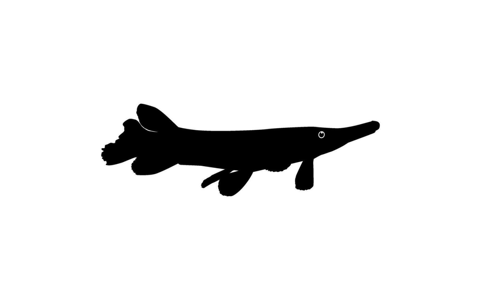 Alligator Fish Silhouette, can use for Art Illustration Logo Gram, Pictogram, Website, or Graphic Design Element. Vector Illustration