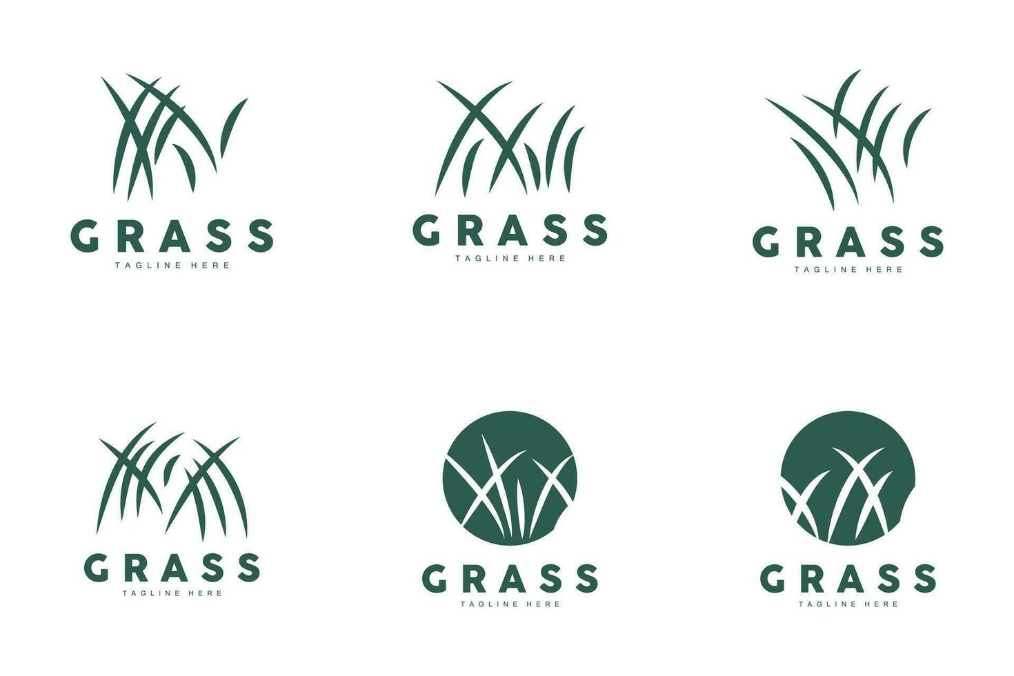 Green Grass Logo Design, Farm Landscape Illustration, Nature Design vector