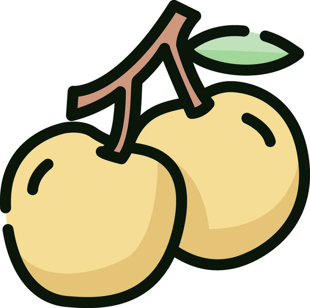 diseño de icono de longan vector