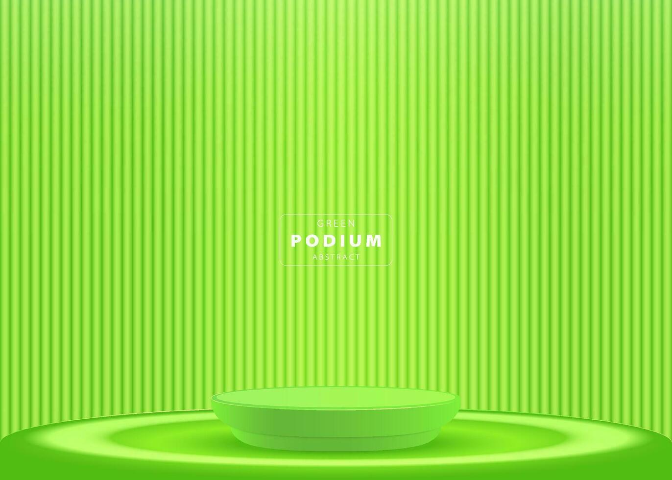 Podium backdrop green scene for mockup product display vector