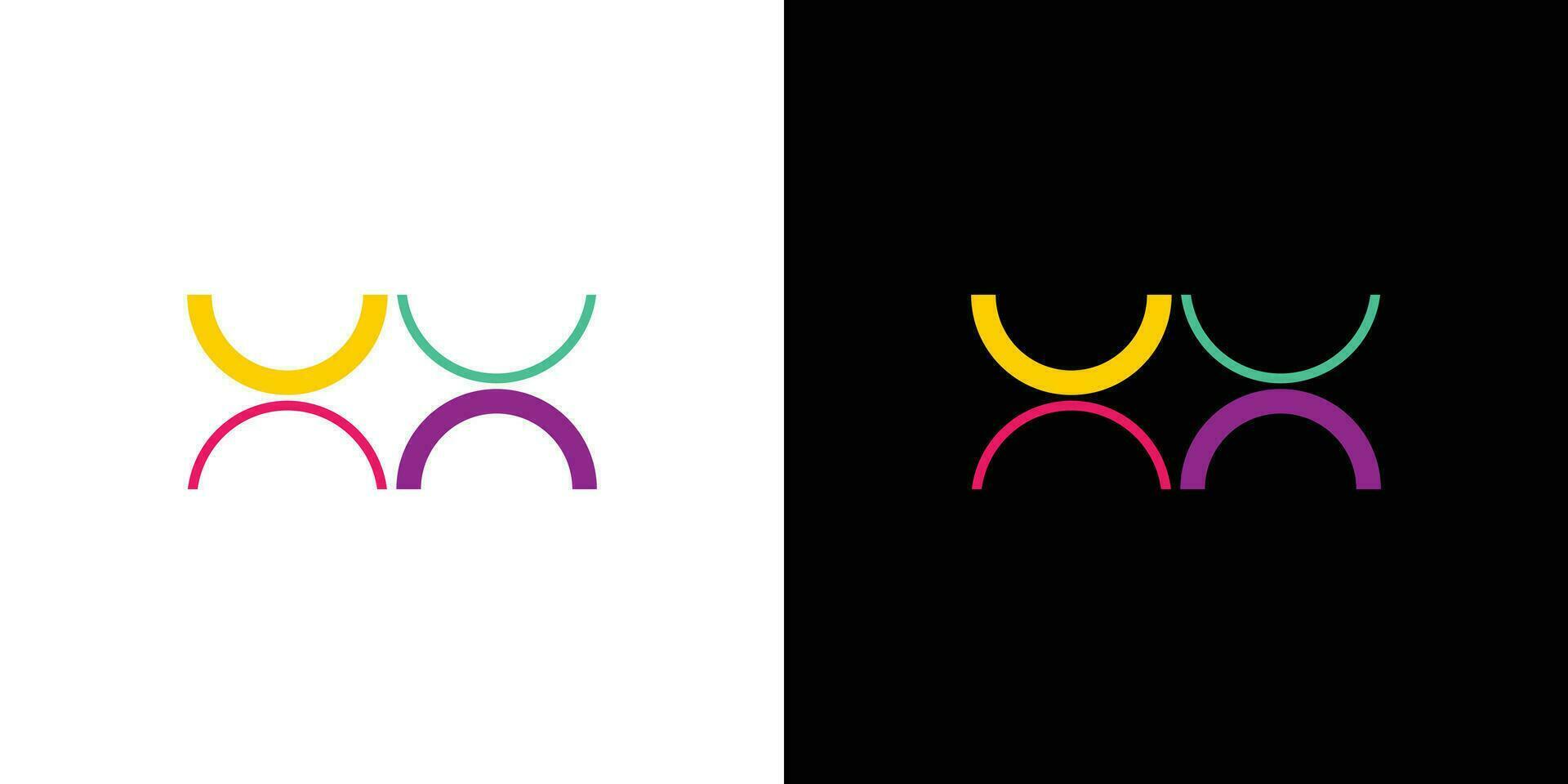 moderno y único letra xx iniciales logo diseño vector