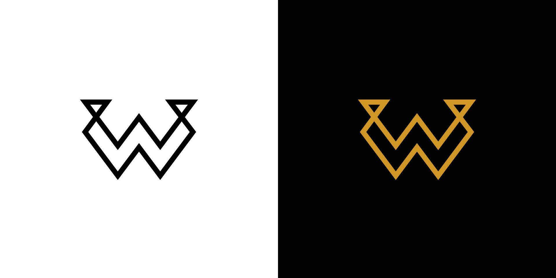 diseño moderno y único del logotipo de las iniciales de la letra w vector