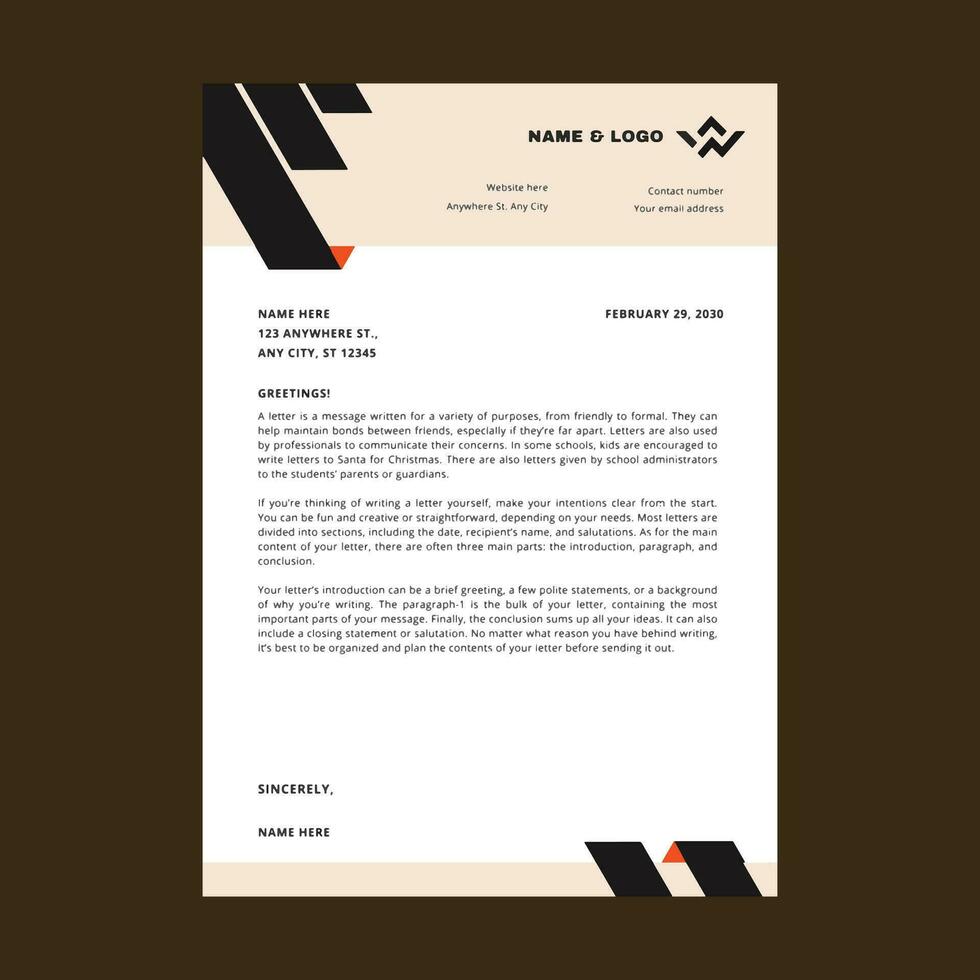 Professional corporate business letterhead vector template. Simple and clean print ready design.