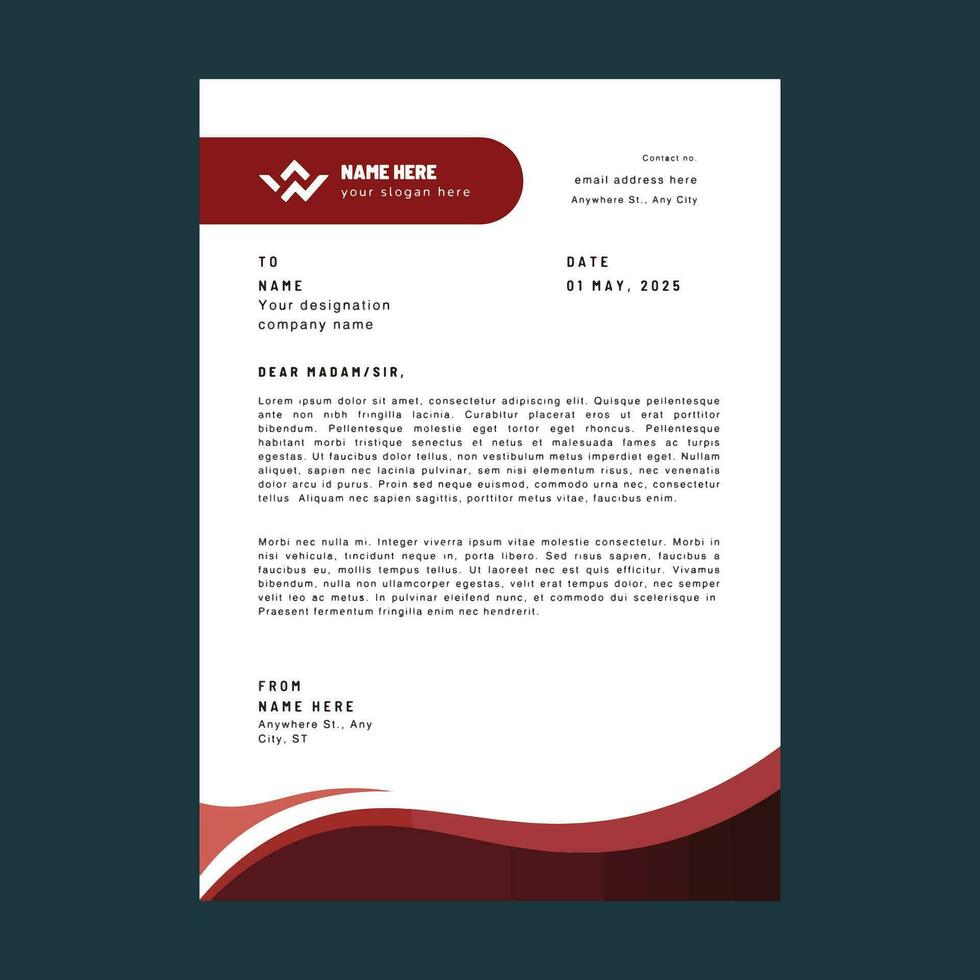 Professional corporate business letterhead vector template. Simple and clean print ready design.