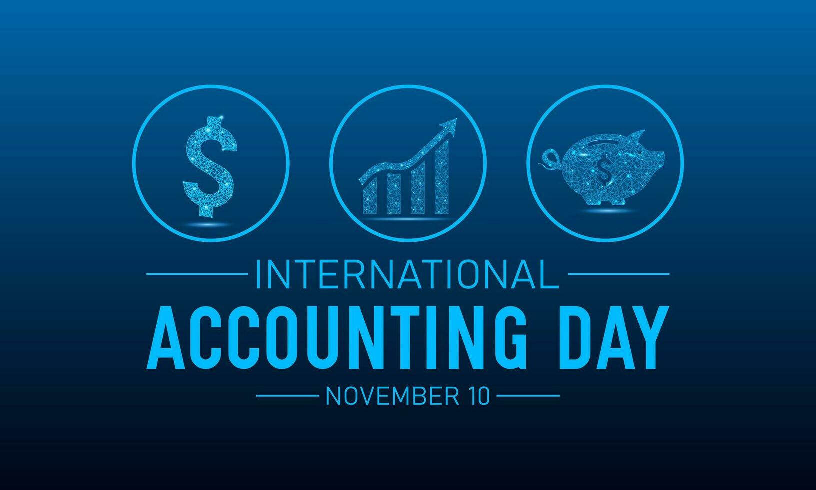 International accounting day, november 10. Low poly style design. Holiday concept for banner vector isolated on geometric background.