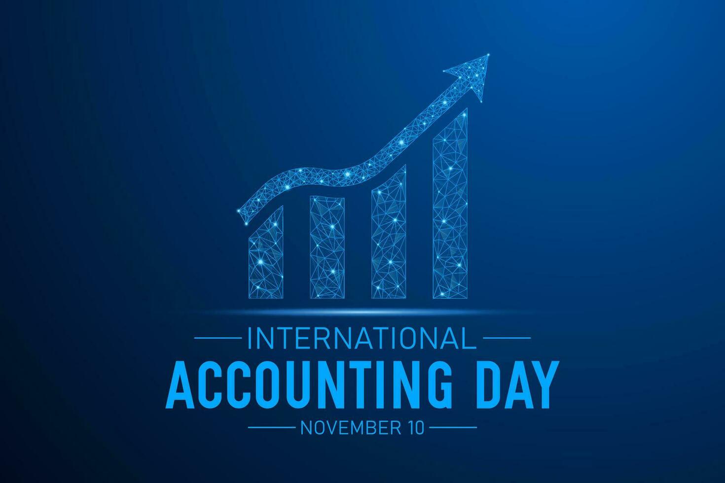 International accounting day, november 10. Low poly style design. Holiday concept for banner vector isolated on geometric background.