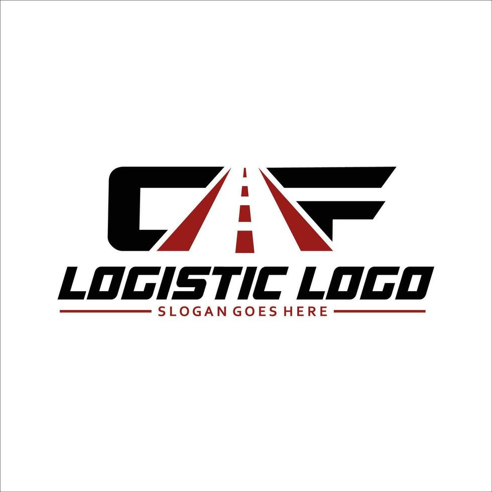 Logistic Logo Vector. Logistics transport logo consisting of the letters CMF or CF on white background vector