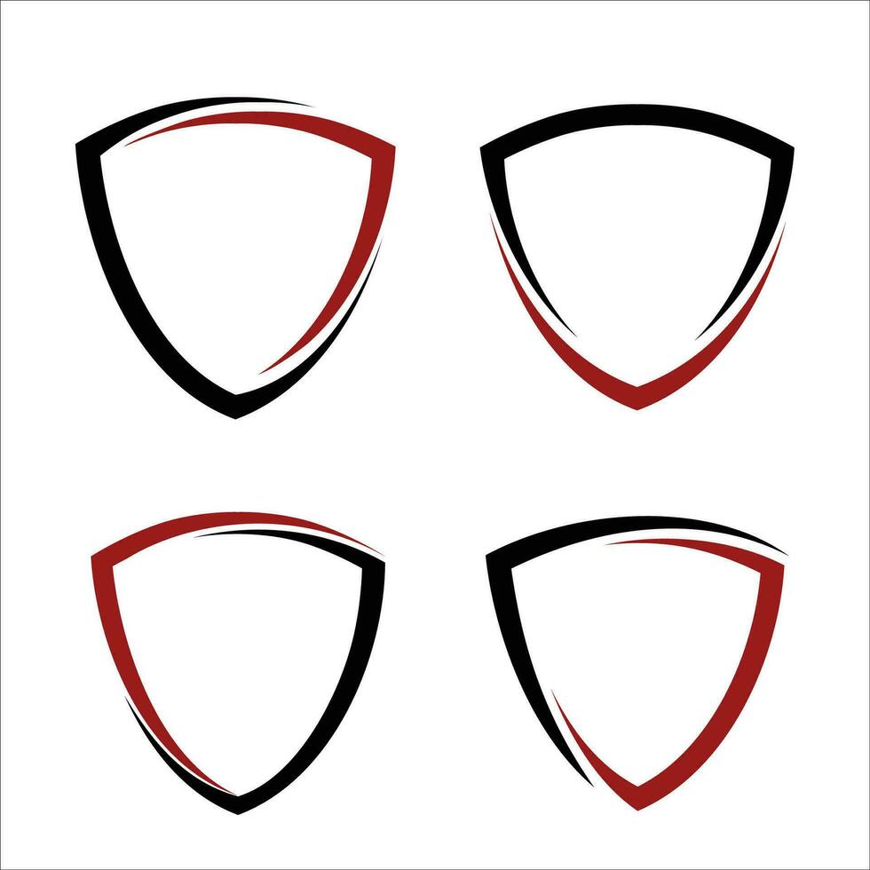 Set of shield shape frame for logo template vector