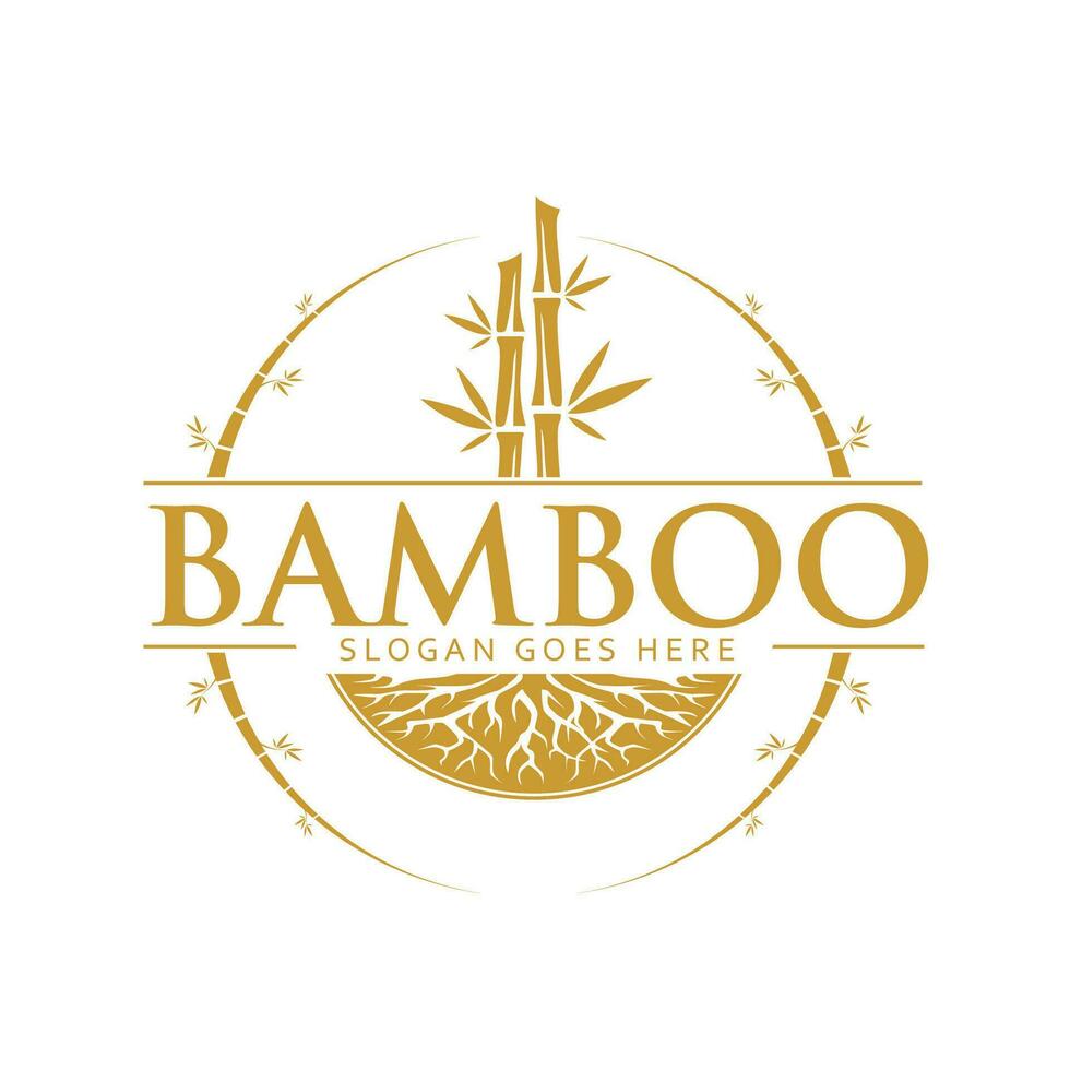 Bamboo Logo Template Vector Art on white background