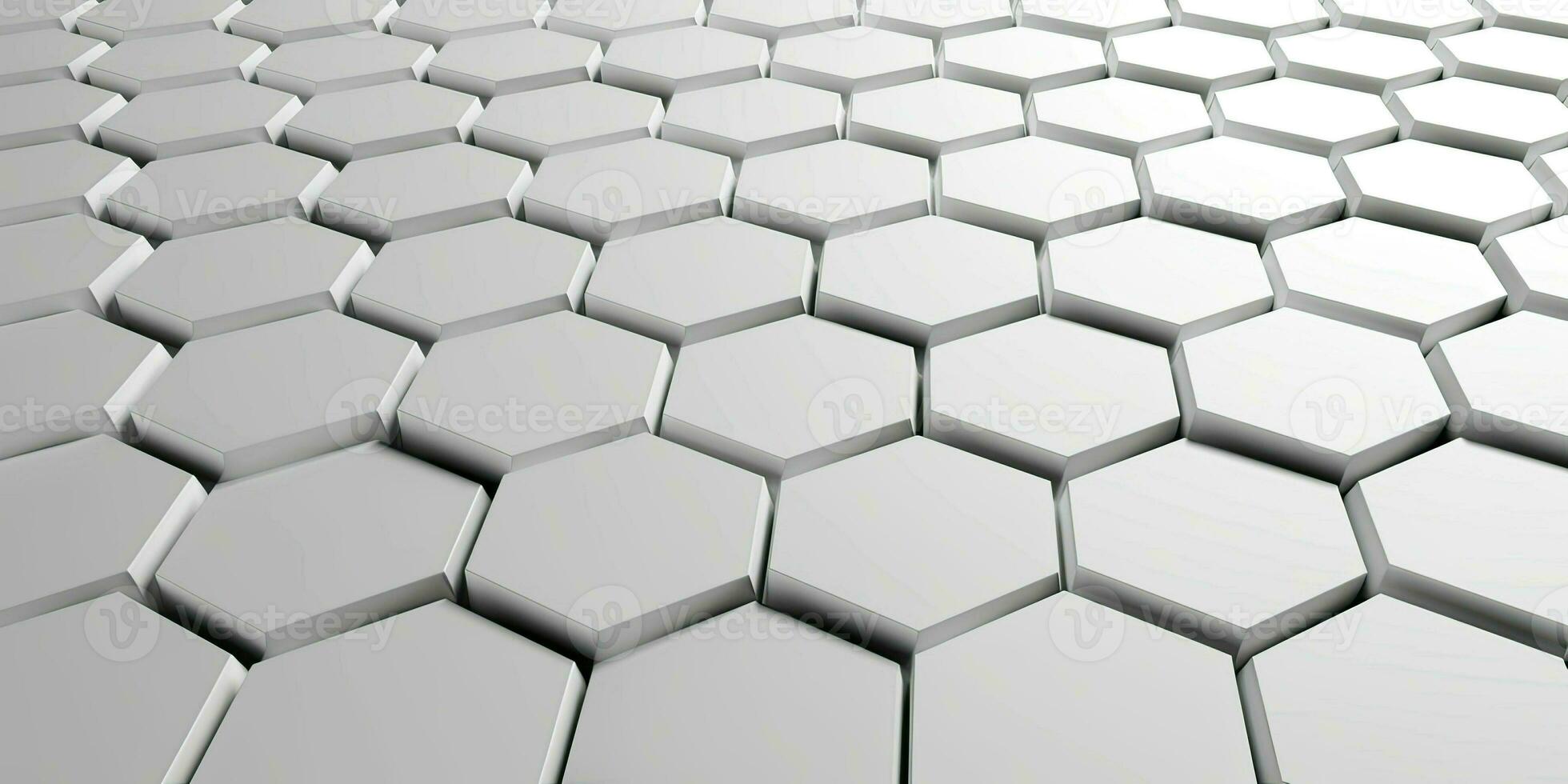 Geometry hexagon background. Futuristic white wall. Abstract background. Generative Ai photo