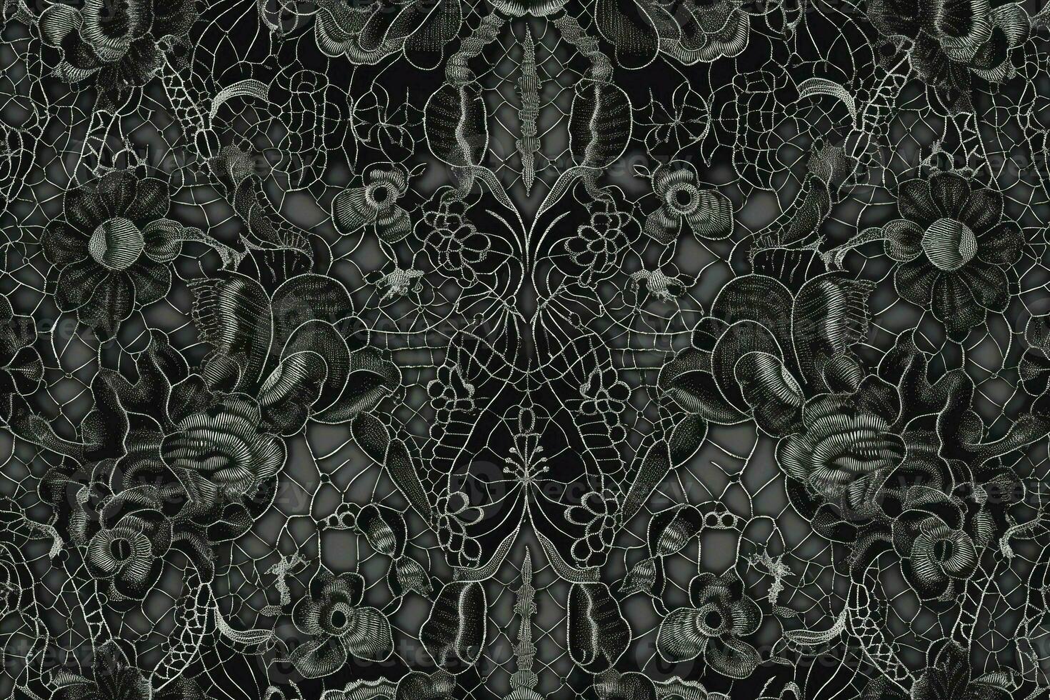 Black lace. Texture of black lace background. Victorian gothic style. Generative AI photo