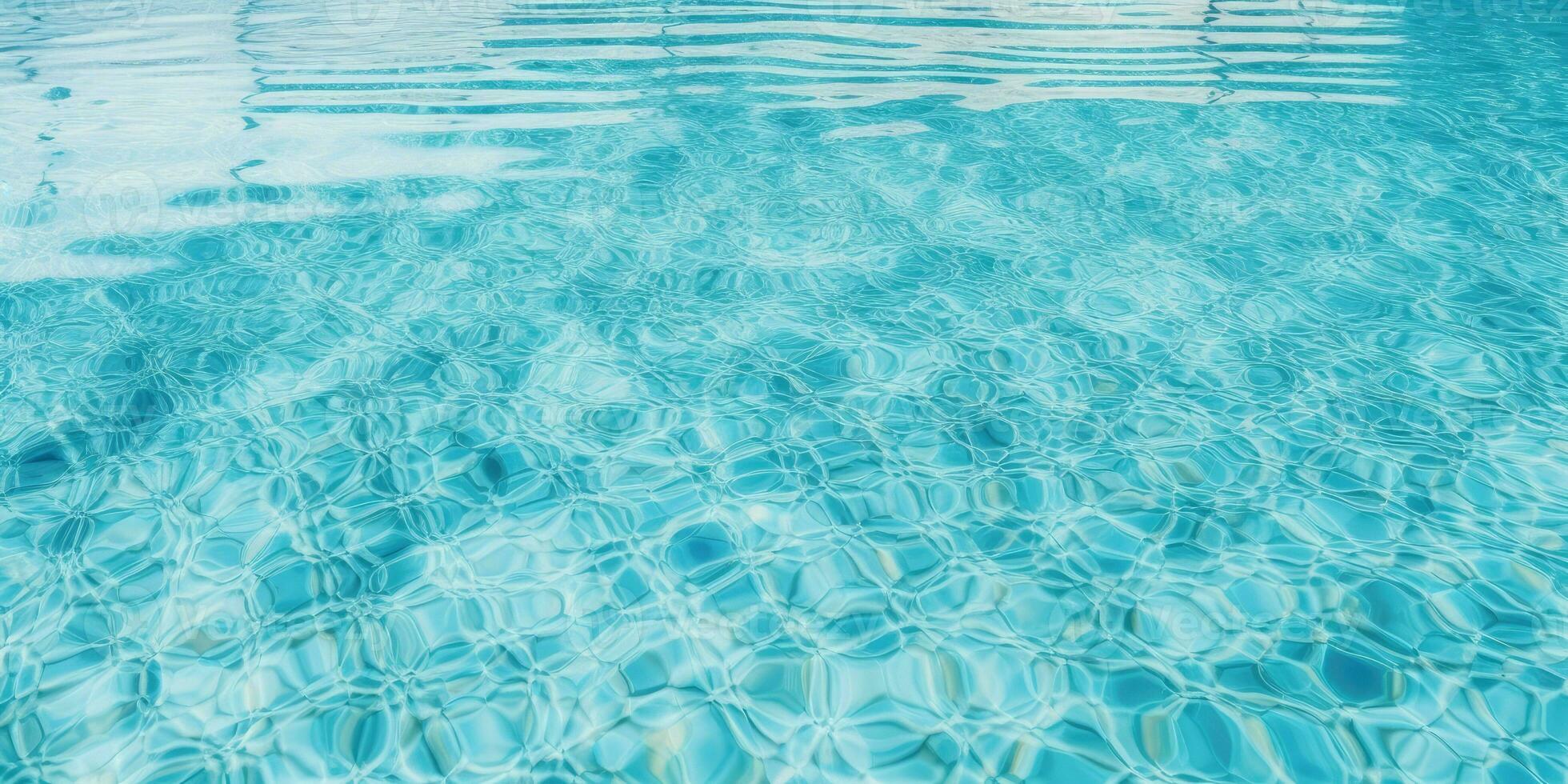 Water in swimming pool. Clear pool water background. Generative AI photo